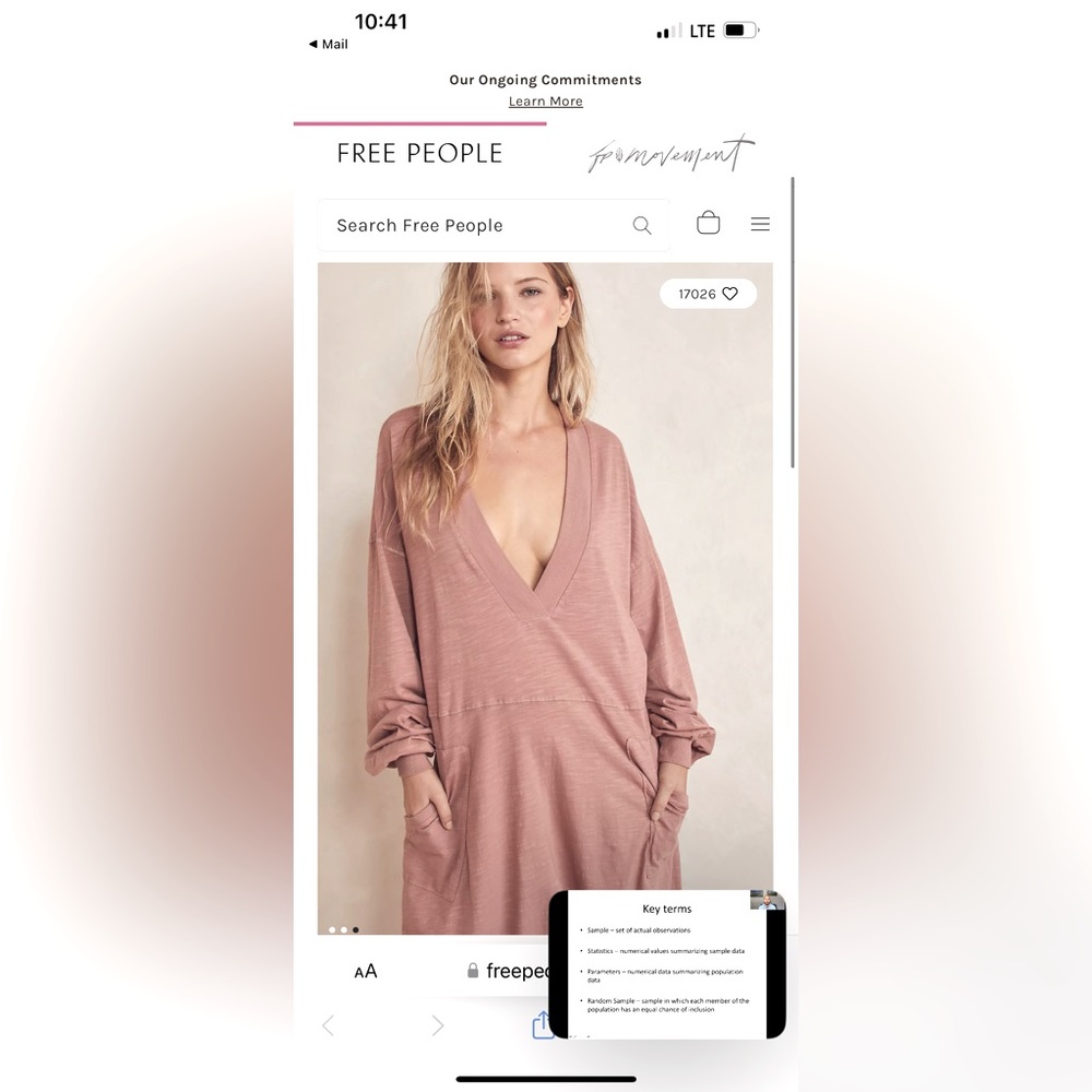 LIGHT PINK free people slouchy jumpsuit